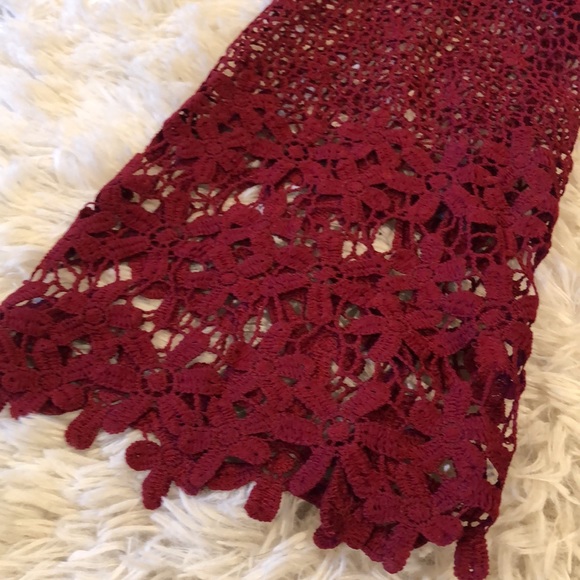 Burgundy wine 🍷 color dress with embroidered 3/4 sleeves - Picture 15 of 15